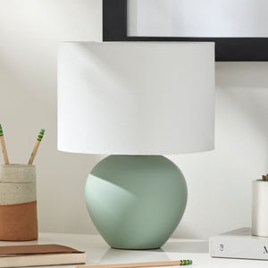   Modern European furniture - White Linen Ceramic Table Lamp - www.oroa.com | Oroa.com