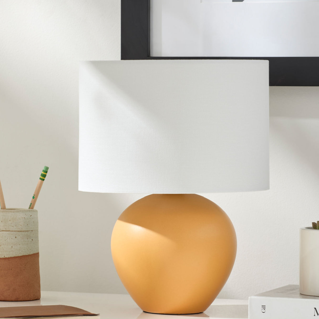   Modern European furniture - White Linen Ceramic Table Lamp - www.oroa.com | Oroa.com