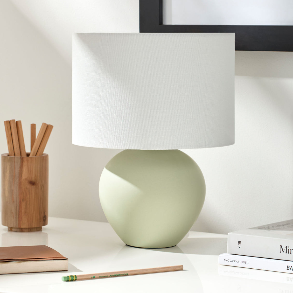   Modern European furniture - White Linen Ceramic Table Lamp - www.oroa.com | Oroa.com