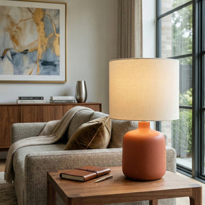   Modern European furniture - White Jute Ceramic Table Lamp - www.oroa.com | Oroa.com