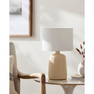   Modern European furniture - Ceramic White Linen Table Lamp - www.oroa.com | Oroa.com