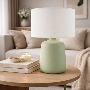   Modern European furniture - Ceramic White Linen Table Lamp - www.oroa.com | Oroa.com
