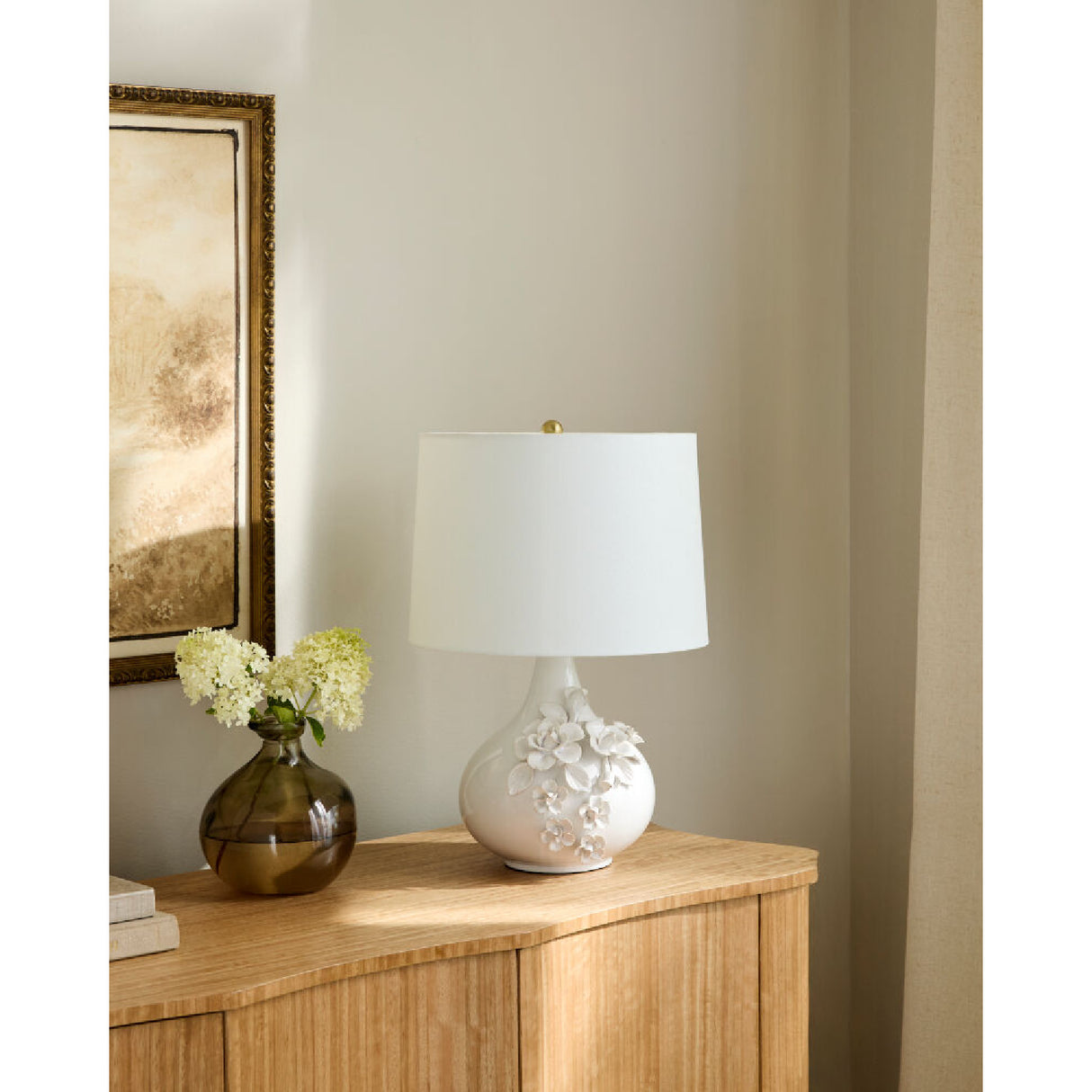   Modern European furniture - Glazed Cream Ceramic Table Lamp - www.oroa.com | Oroa.com