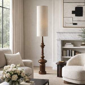   Modern European furniture - Cylindrical Linen Shade Floor Lamp - www.oroa.com | Oroa.com