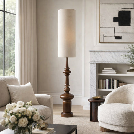   Modern European furniture - Cylindrical Linen Shade Floor Lamp - www.oroa.com | Oroa.com