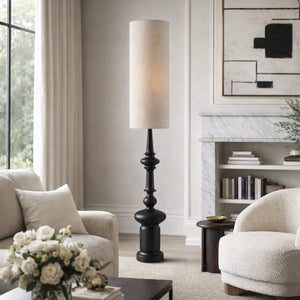   Modern European furniture - Cylindrical Linen Shade Floor Lamp - www.oroa.com | Oroa.com