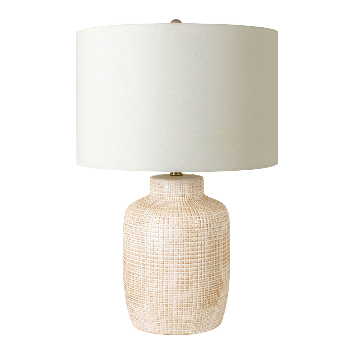   Modern European furniture - Beige Linen Ceramic Table Lamp - www.oroa.com | Oroa.com