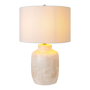   Modern European furniture - Beige Linen Ceramic Table Lamp - www.oroa.com | Oroa.com