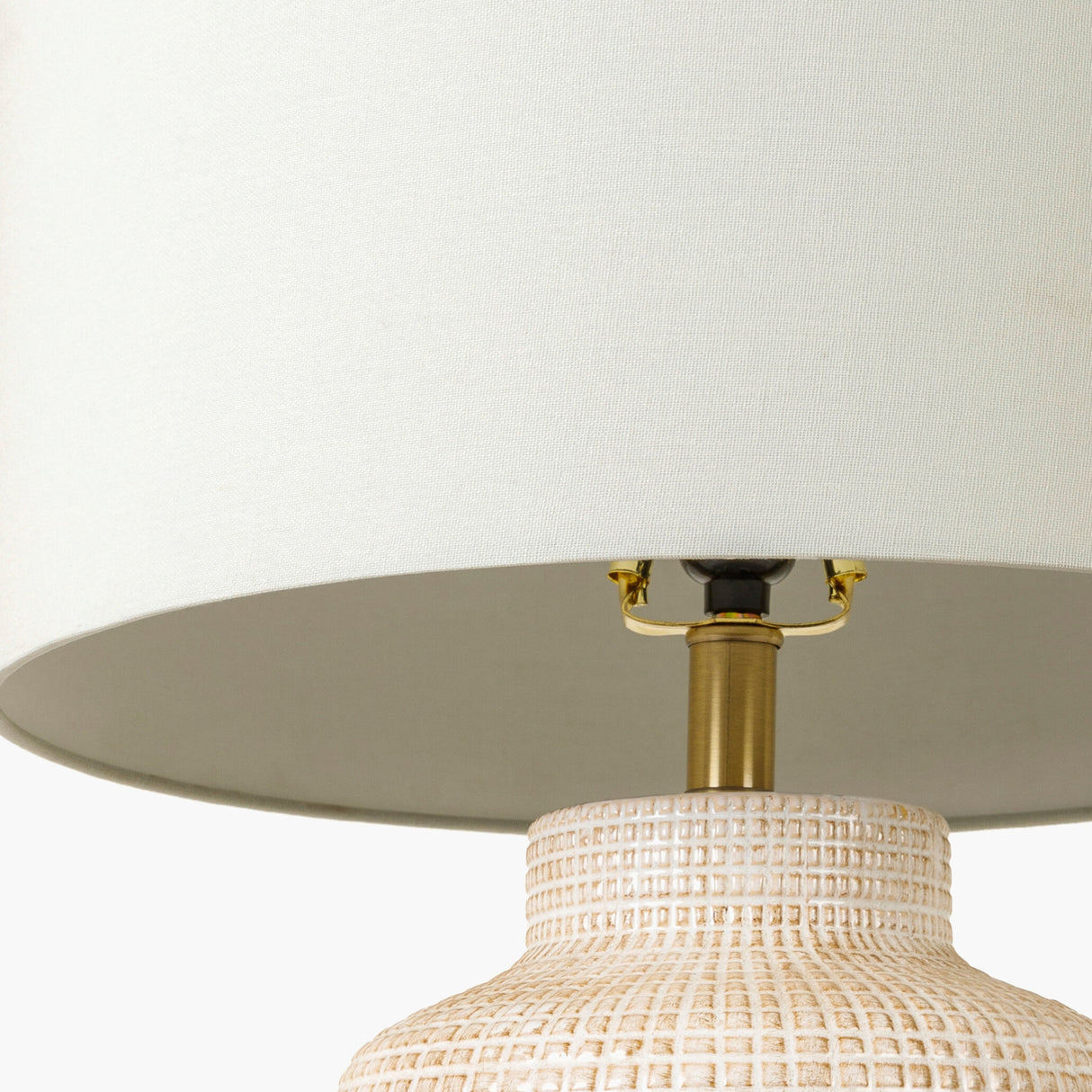   Modern European furniture - Beige Linen Ceramic Table Lamp - www.oroa.com | Oroa.com