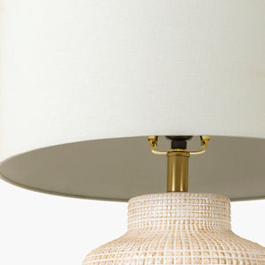   Modern European furniture - Beige Linen Ceramic Table Lamp - www.oroa.com | Oroa.com