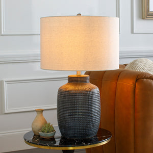   Modern European furniture - Beige Linen Ceramic Table Lamp - www.oroa.com | Oroa.com