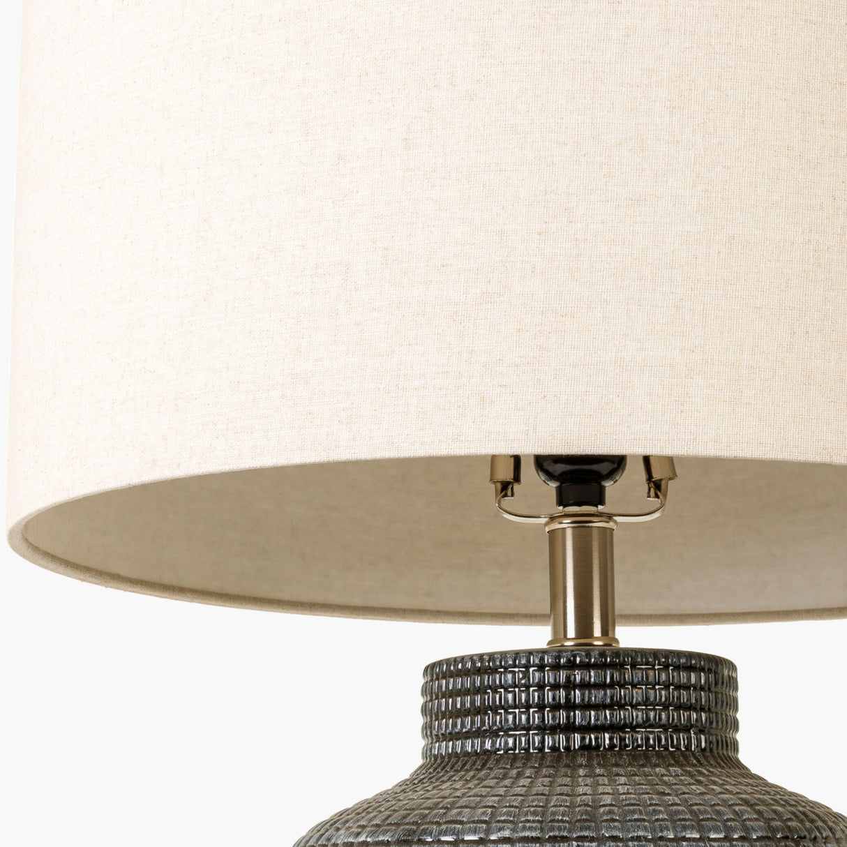   Modern European furniture - Beige Linen Ceramic Table Lamp - www.oroa.com | Oroa.com