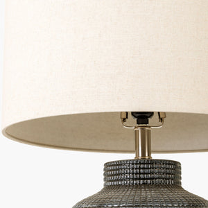   Modern European furniture - Beige Linen Ceramic Table Lamp - www.oroa.com | Oroa.com