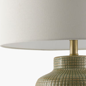   Modern European furniture - White Linen Ceramic Table Lamp - www.oroa.com | Oroa.com
