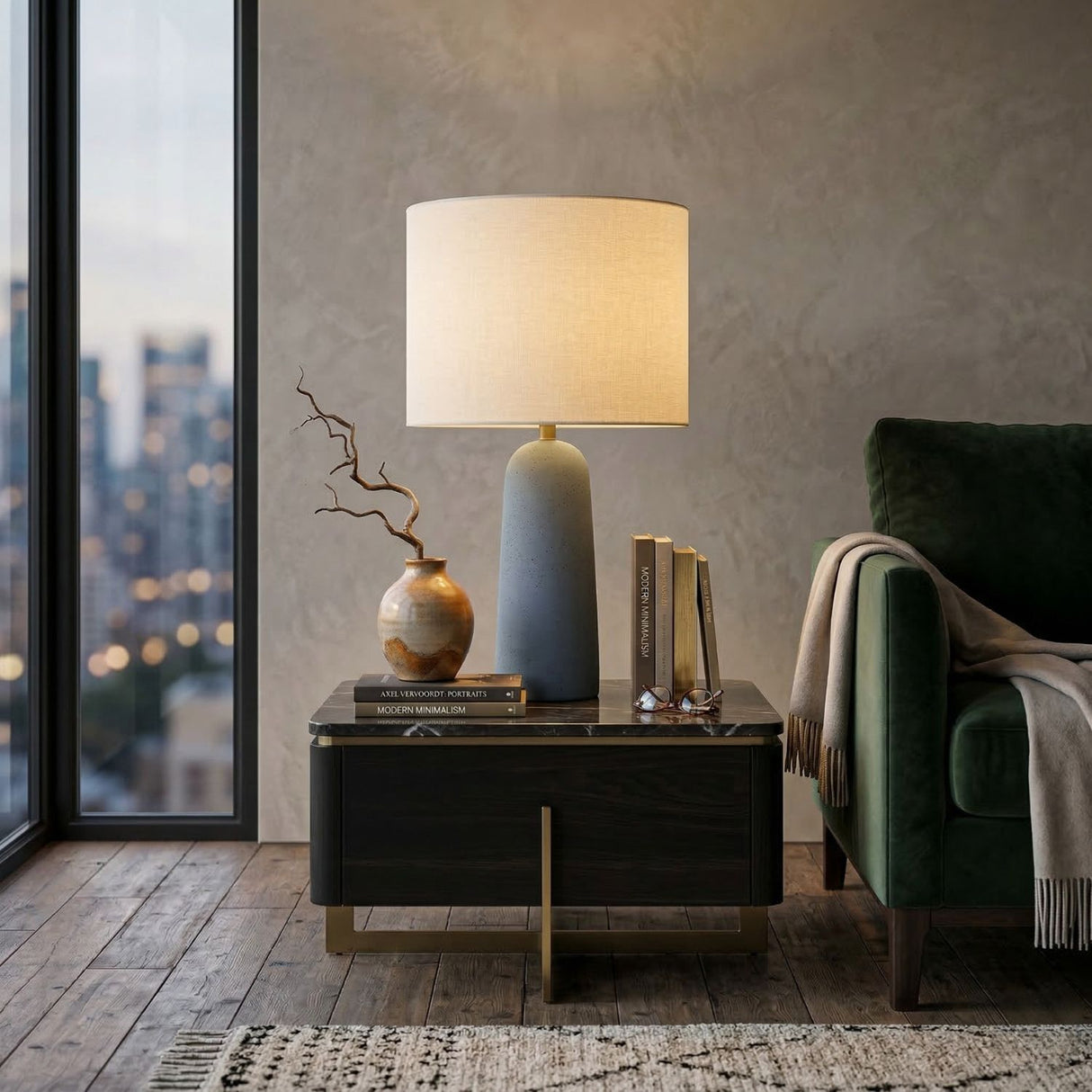   Modern European furniture - Hand-Painted Concrete Table Lamp - www.oroa.com | Oroa.com