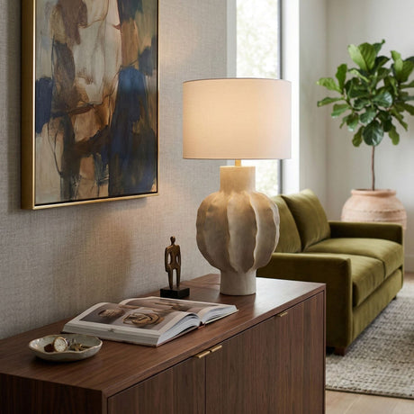   Modern European furniture - Gray Scuptured Accent Table Lamp - www.oroa.com | Oroa.com