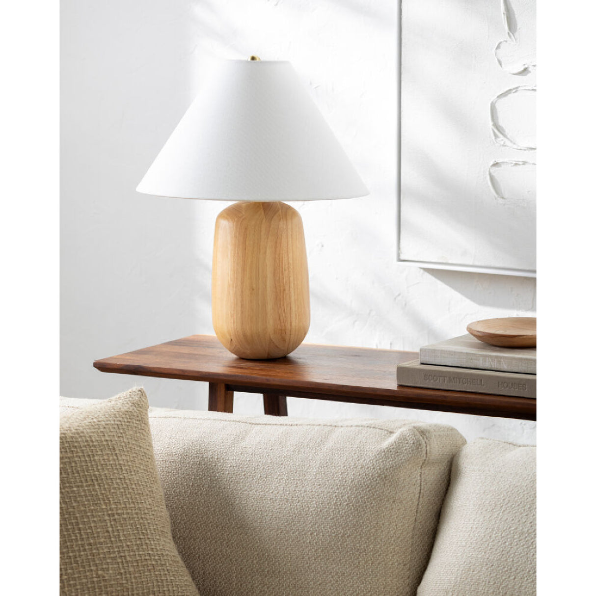   Modern European furniture - Beige Wood Veneer Table Lamp - www.oroa.com | Oroa.com