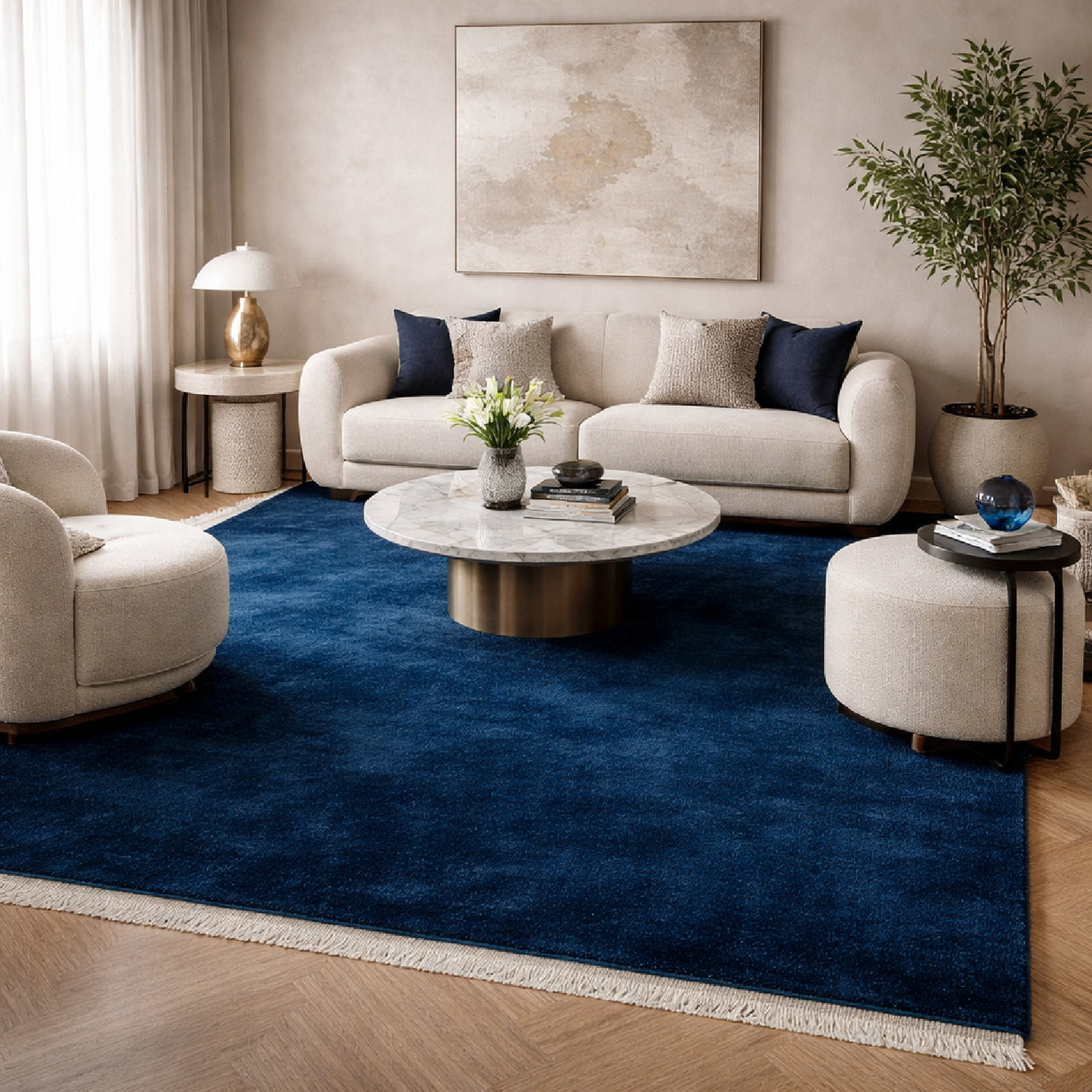   Modern European furniture - Hand-Loomed Wool Fringe Square Carpet - www.oroa.com | Oroa.com