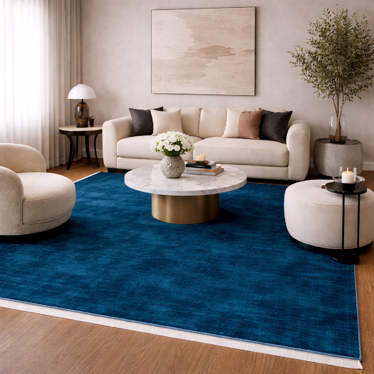   Modern European furniture - Hand-Loomed Wool Fringe Square Carpet - www.oroa.com | Oroa.com