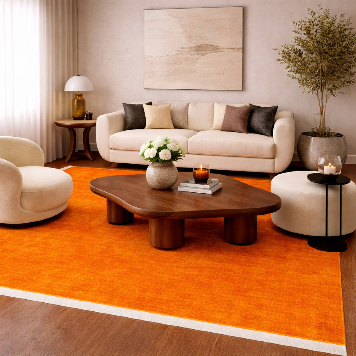   Modern European furniture - Hand-Loomed Wool Fringe Square Carpet - www.oroa.com | Oroa.com