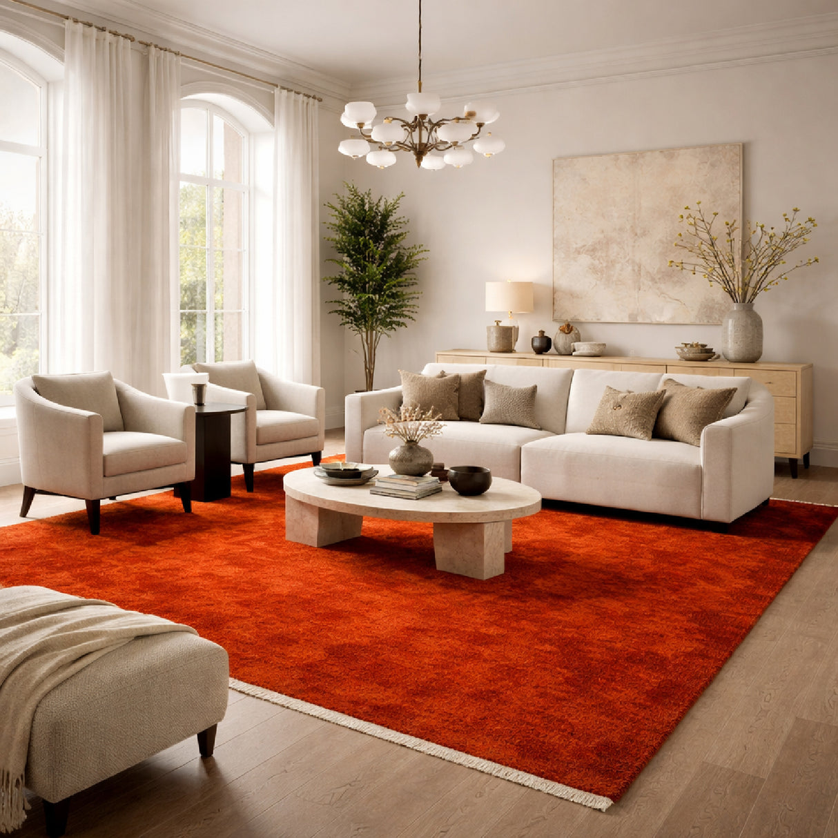   Modern furniture - Hand-Loomed Wool Fringe Carpet - www.oroa.com | Oroa.com