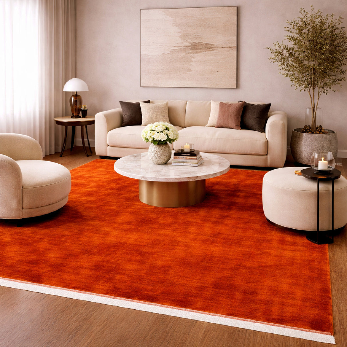   Modern European furniture - Hand-Loomed Wool Fringe Square Carpet - www.oroa.com | Oroa.com