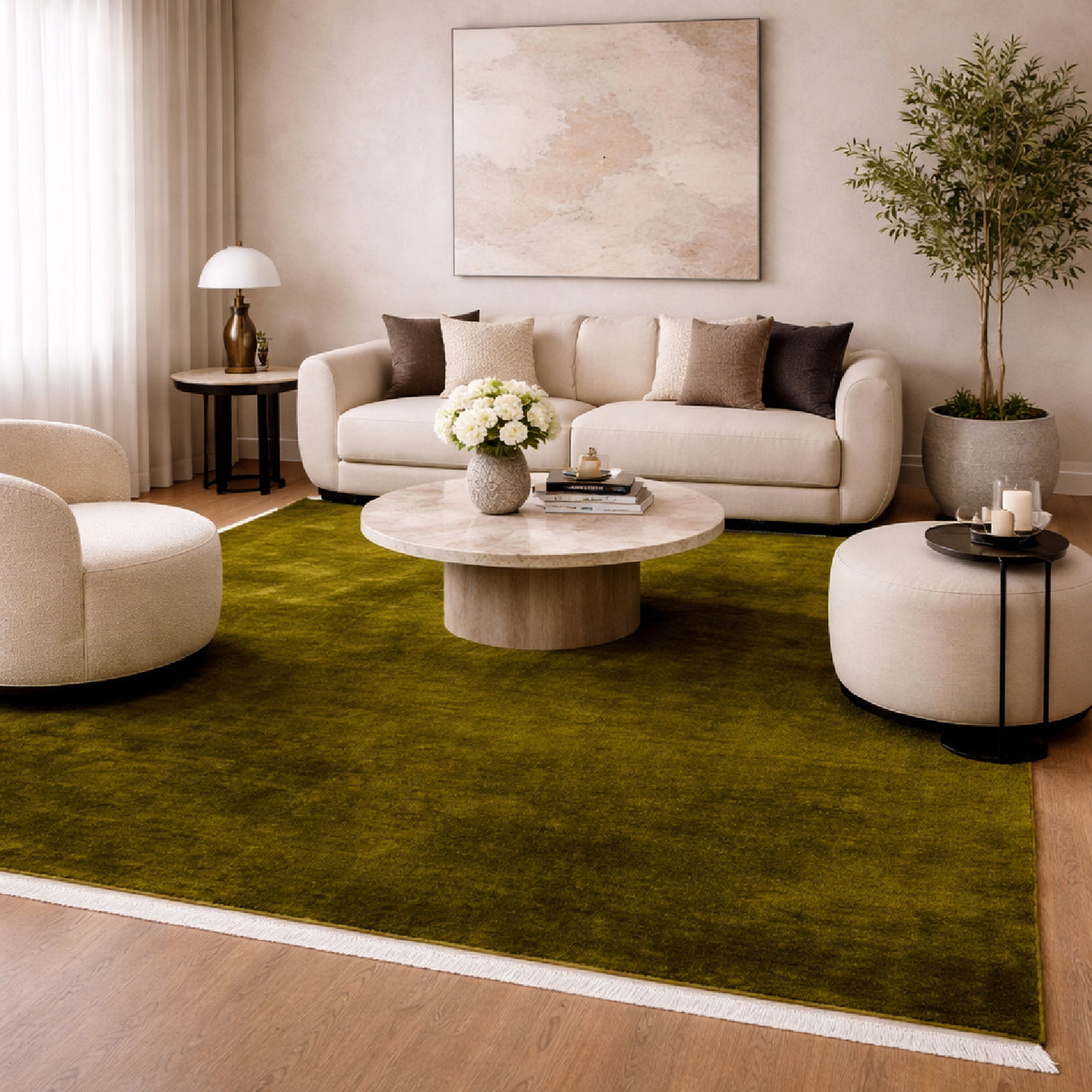   Modern European furniture - Hand-Loomed Wool Fringe Square Carpet - www.oroa.com | Oroa.com