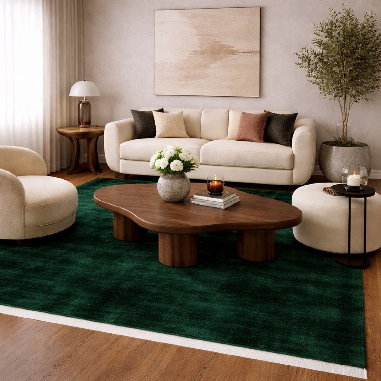   Modern European furniture - Hand-Loomed Wool Fringe Square Carpet - www.oroa.com | Oroa.com