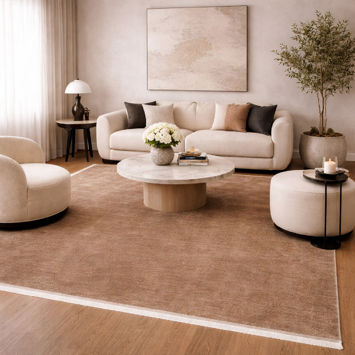   Modern European furniture - Hand-Loomed Wool Fringe Square Carpet - www.oroa.com | Oroa.com