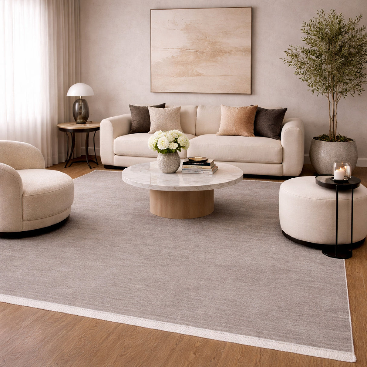   Modern European furniture - Hand-Loomed Wool Fringe Square Carpet - www.oroa.com | Oroa.com