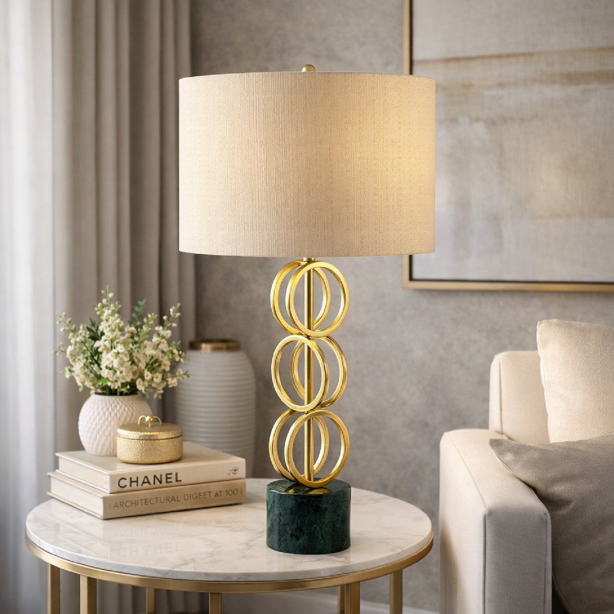   Modern European furniture - Gold Rings Accent Table Lamp - www.oroa.com | Oroa.com