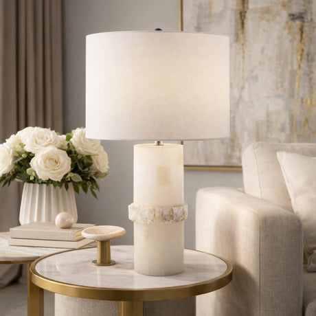   Modern European furniture - Cream Stone Accent Table Lamp - www.oroa.com | Oroa.com