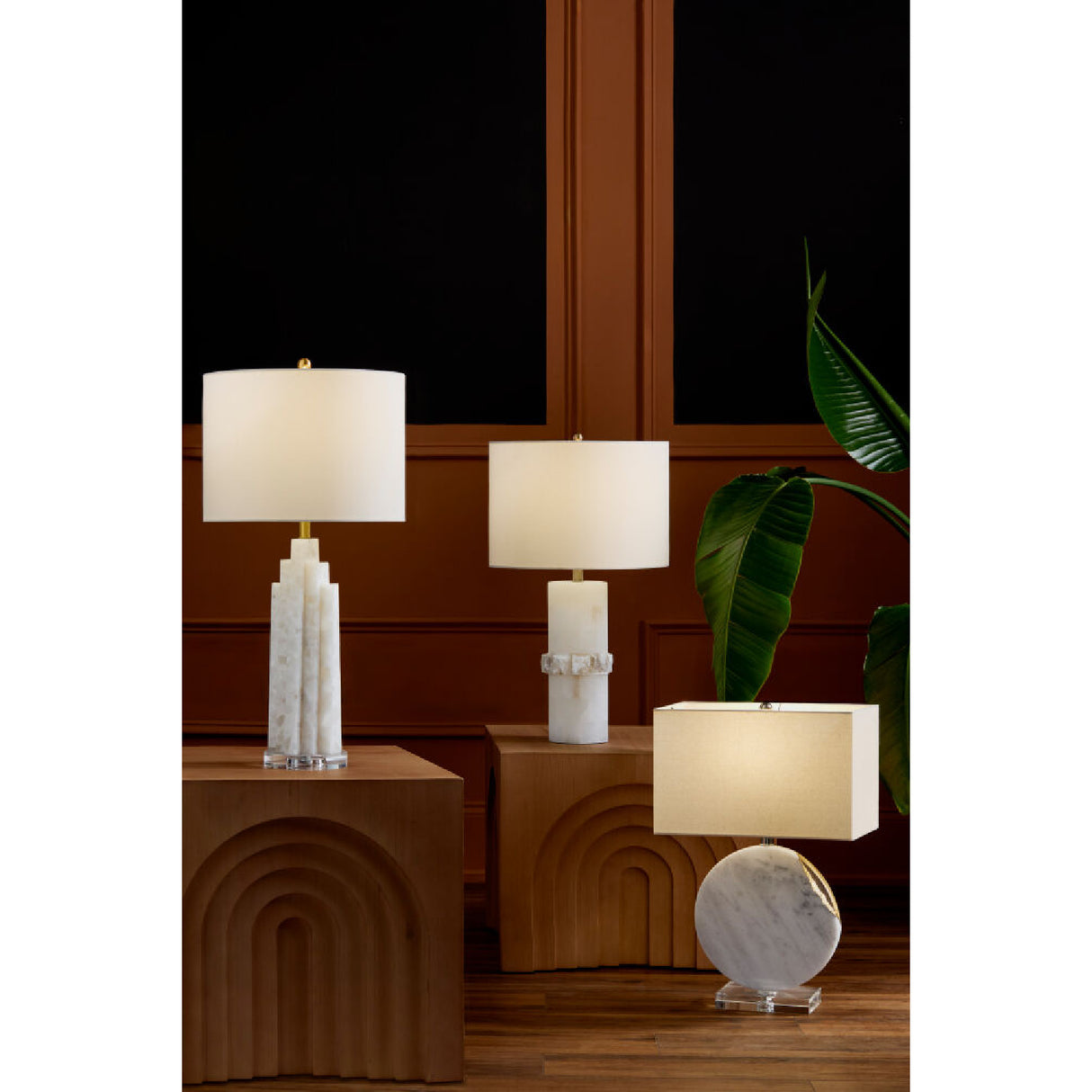   Modern European furniture - Burnished Cream Stone Table Lamp - www.oroa.com | Oroa.com