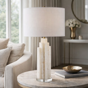   Modern European furniture - Burnished Cream Stone Table Lamp - www.oroa.com | Oroa.com