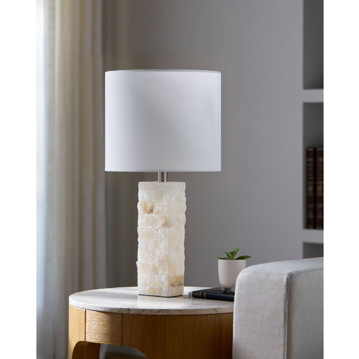   Modern European furniture - Cream Stone Accent Table Lamp - www.oroa.com | Oroa.com