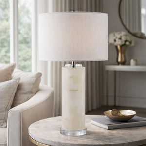   Modern European furniture - Burnished Cream Stone Table Lamp - www.oroa.com | Oroa.com