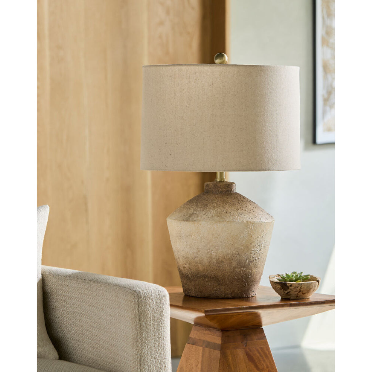   Modern European furniture - Ceramic Cream Linen Table Lamp - www.oroa.com | Oroa.com