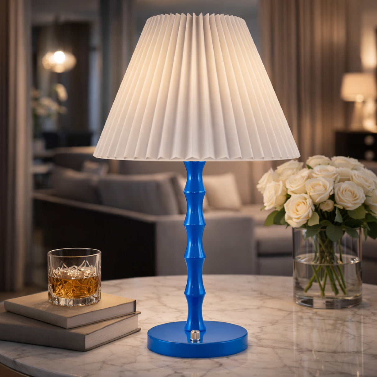   Modern European furniture - Pleated Linen Iron Table Lamp - www.oroa.com | Oroa.com