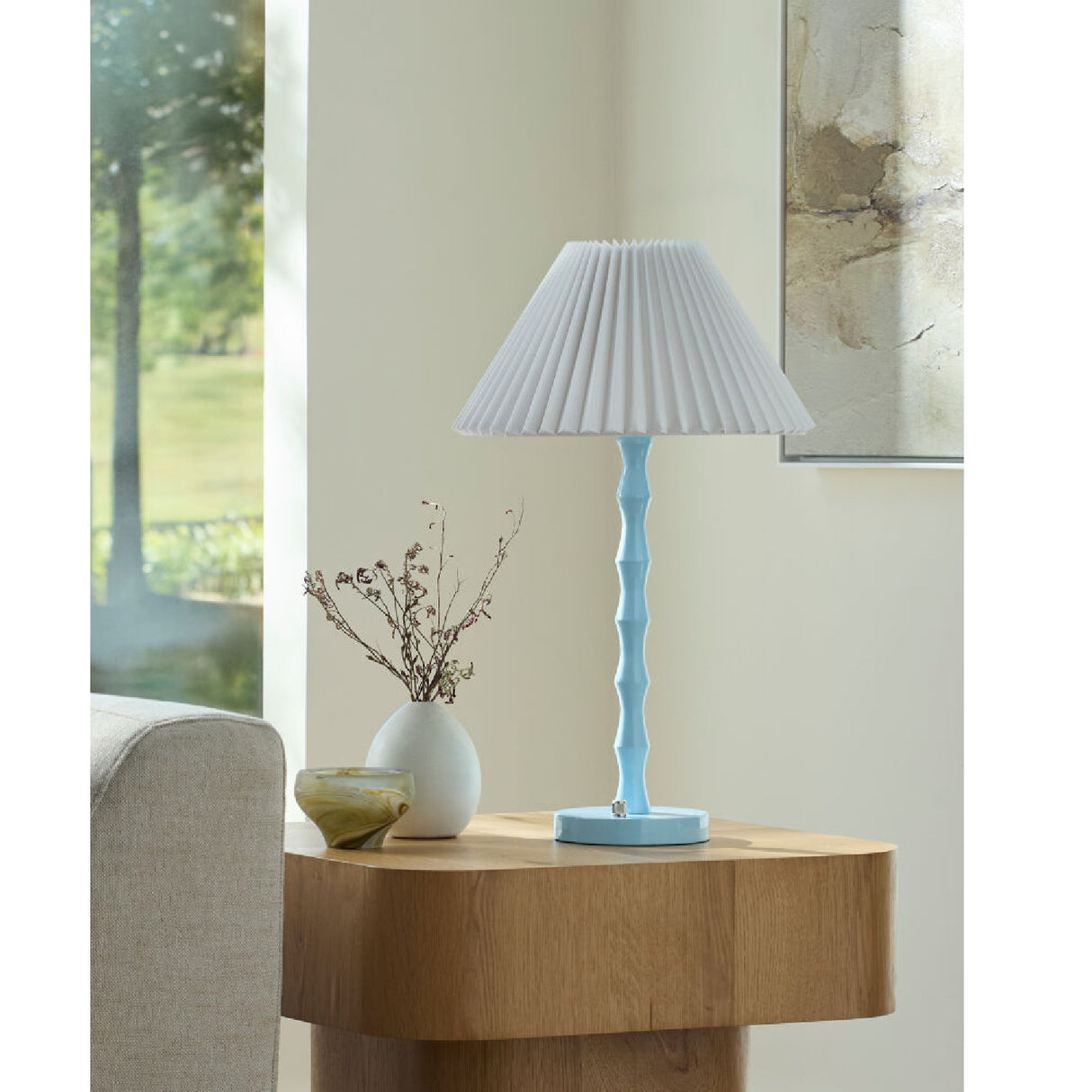   Modern European furniture - Pleated Linen Iron Table Lamp - www.oroa.com | Oroa.com