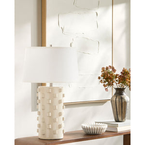   Modern European furniture - Cream Ceramic Embellished Table Lamp - www.oroa.com | Oroa.com