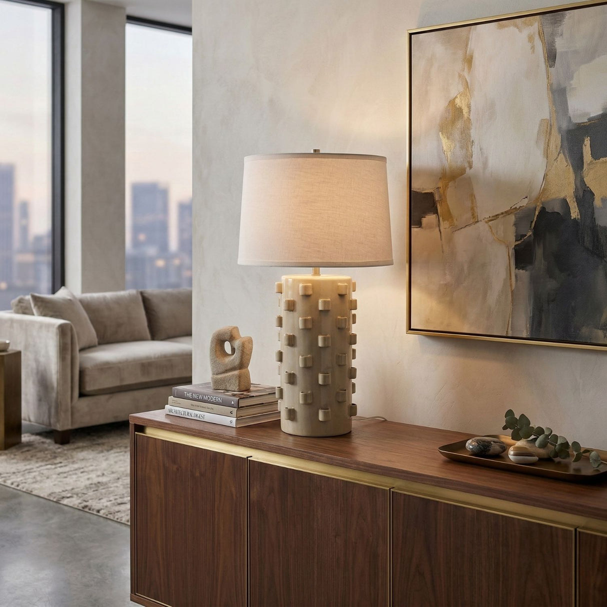   Modern European furniture - Cream Ceramic Embellished Table Lamp - www.oroa.com | Oroa.com