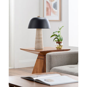   Modern European furniture - Metal Shade Travertine Table Lamp L - www.oroa.com | Oroa.com