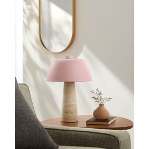   Modern European furniture - Metal Shade Travertine Table Lamp L - www.oroa.com | Oroa.com