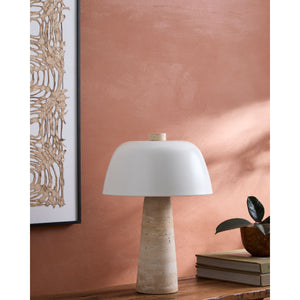   Modern European furniture - Metal Shade Travertine Table Lamp L - www.oroa.com | Oroa.com