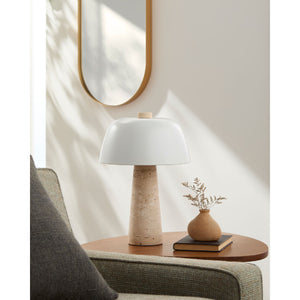   Modern European furniture - Metal Shade Travertine Table Lamp L - www.oroa.com | Oroa.com