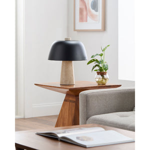   Modern European furniture - Metal Shade Travertine Table Lamp S - www.oroa.com | Oroa.com