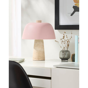   Modern European furniture - Metal Shade Travertine Table Lamp S - www.oroa.com | Oroa.com