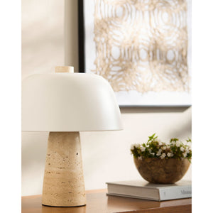   Modern European furniture - Metal Shade Travertine Table Lamp S - www.oroa.com | Oroa.com