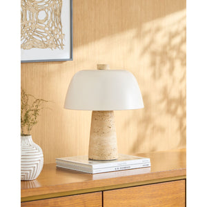   Modern European furniture - Metal Shade Travertine Table Lamp S - www.oroa.com | Oroa.com