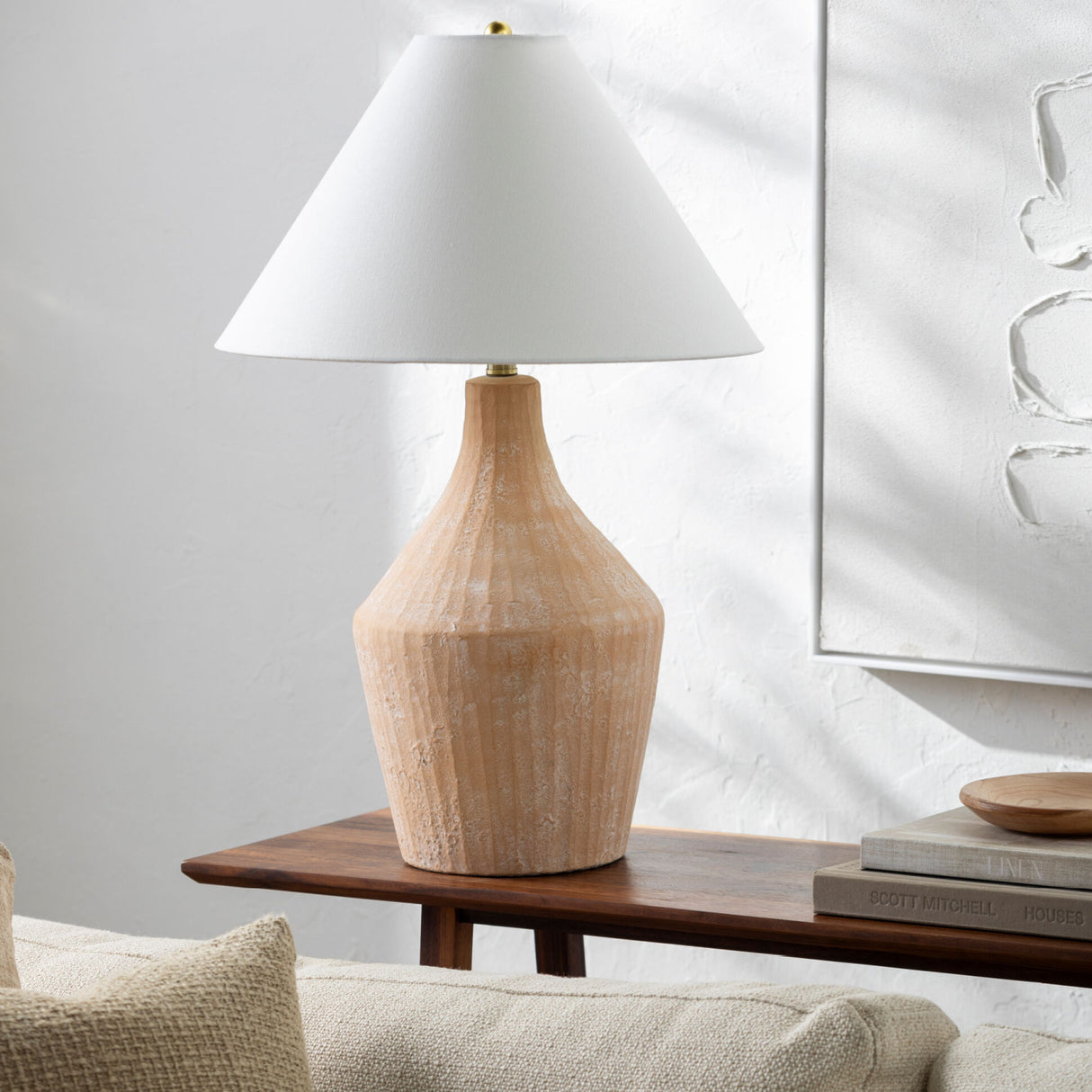   Modern European furniture - Glazed Beige Ceramic Table Lamp - www.oroa.com | Oroa.com